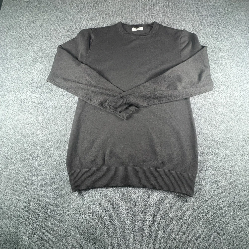 Coofandy Sweater Mens Medium Black Long Sleeve Ribbed Knit Crew Neck Pullover